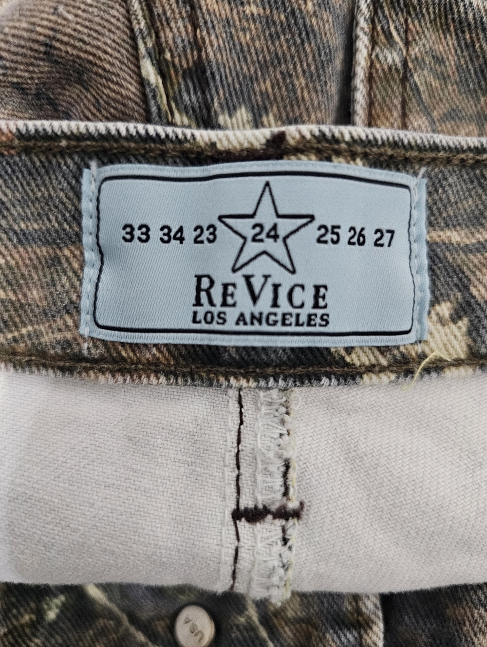 ReVice Los Angeles Camo Cargo Pants Size 24 Wide Leg Y2K Utility Jeans - Picture 6 of 9